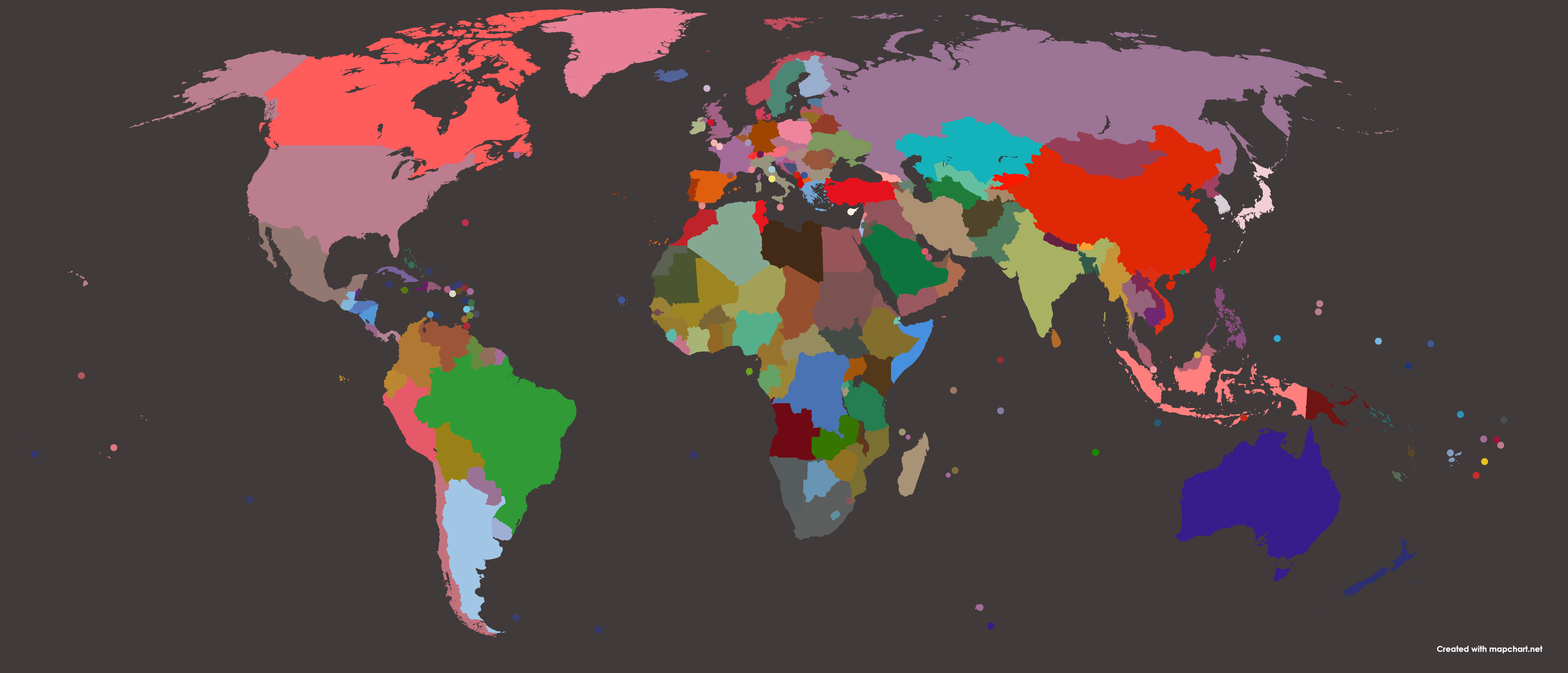 World Map Colored By Country - United States Map