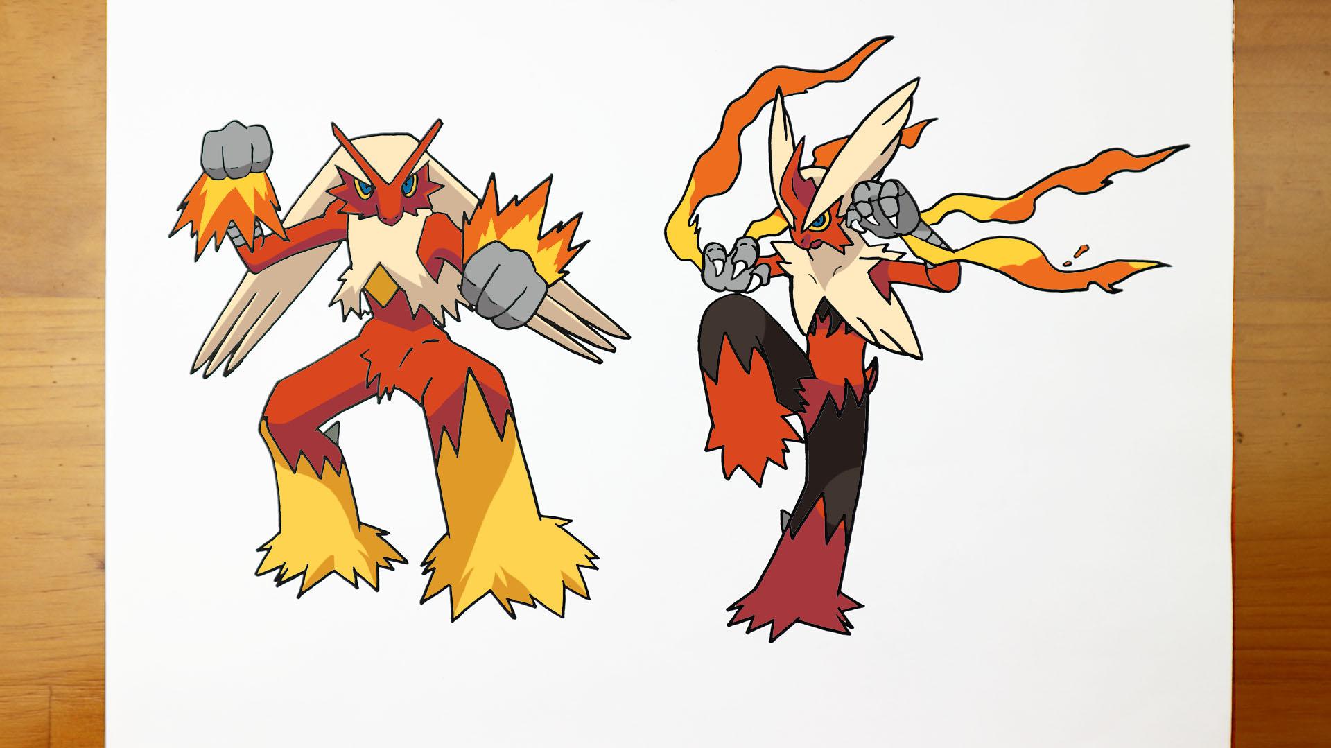 Mega Blaziken Evolution Mega Drawing With Background