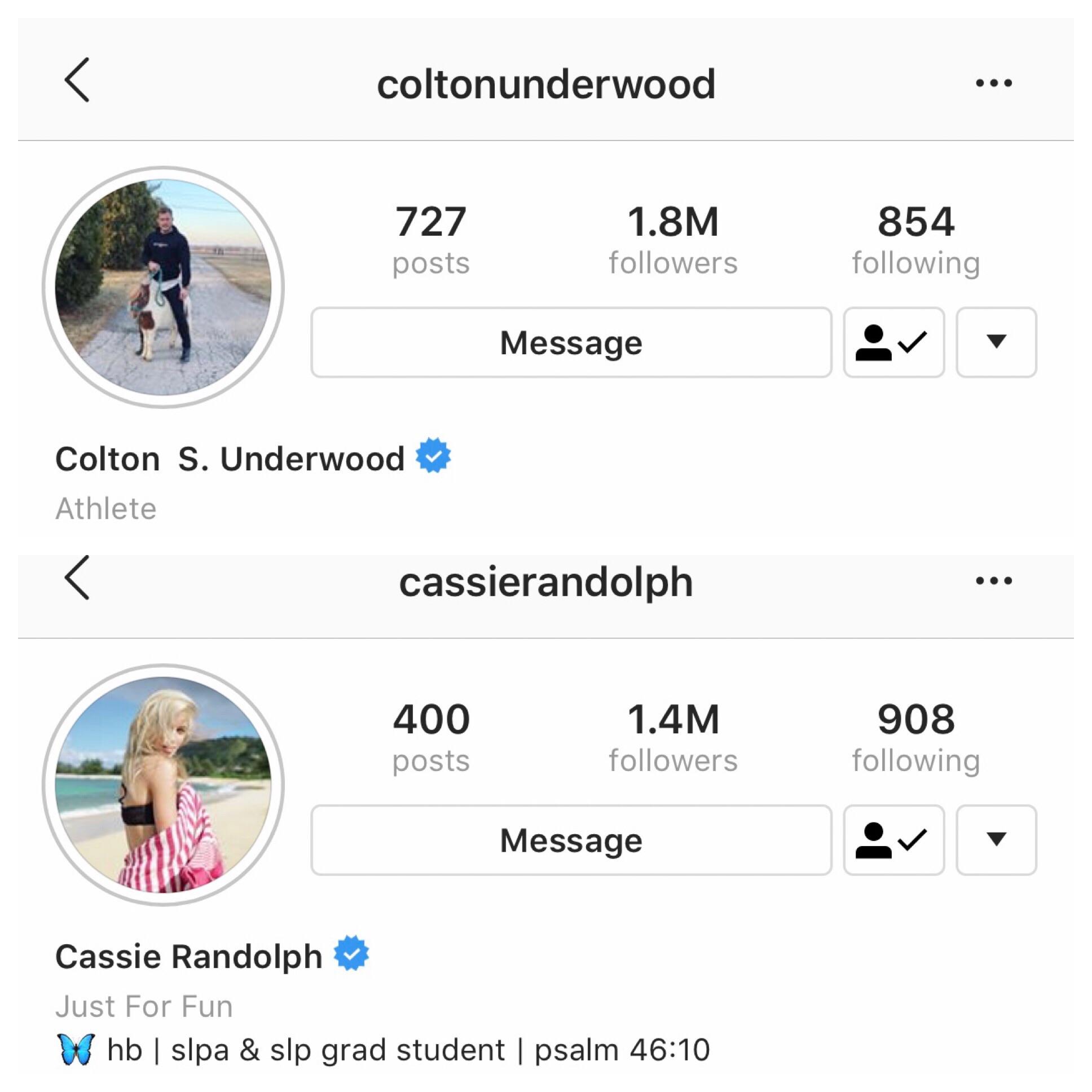 Colton is the most followed bachelor (also passing Kaitlyn) and Cassie ...