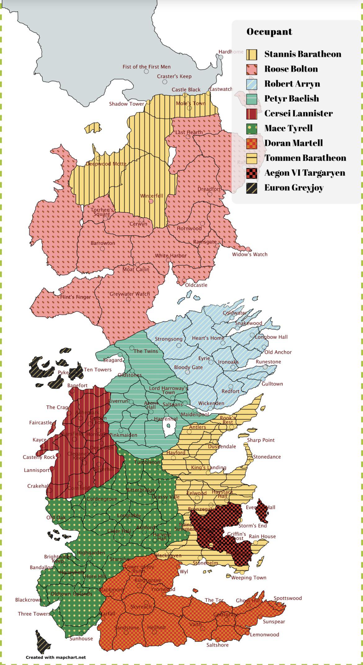 My Improved Map of Current Westeros (spoilers main) -I got a lot wrong ...