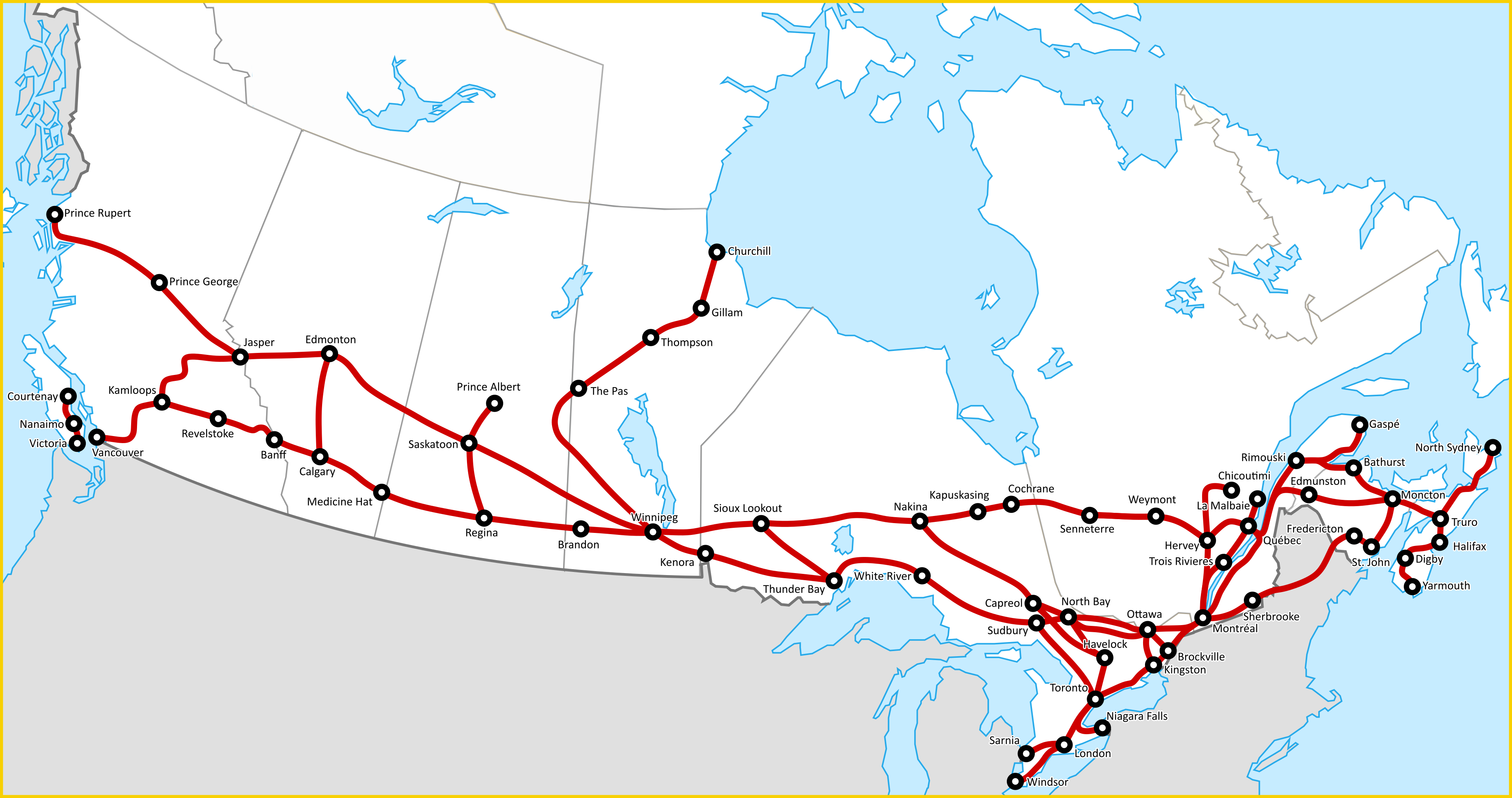 Gambar Canadian Railway Map - Gatotkaca Search