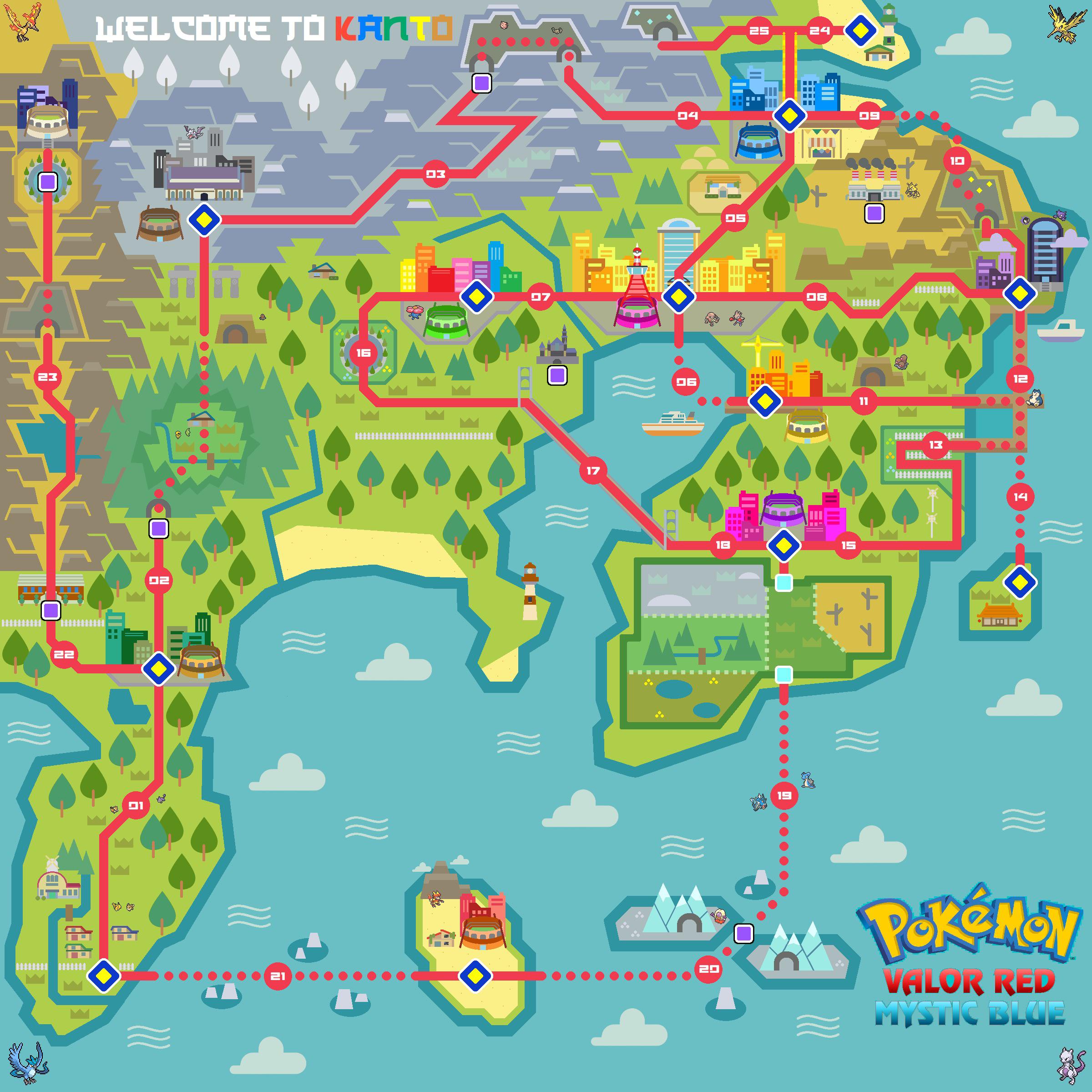 Pokemon Kanto Map Wallpaper