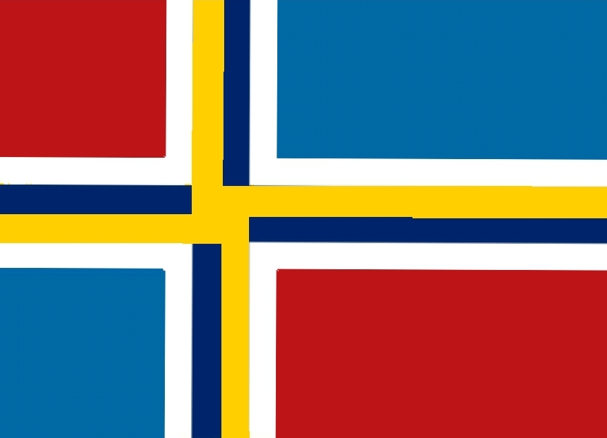 A more mixed version of the Sweden-Norway flag : r/vexillology