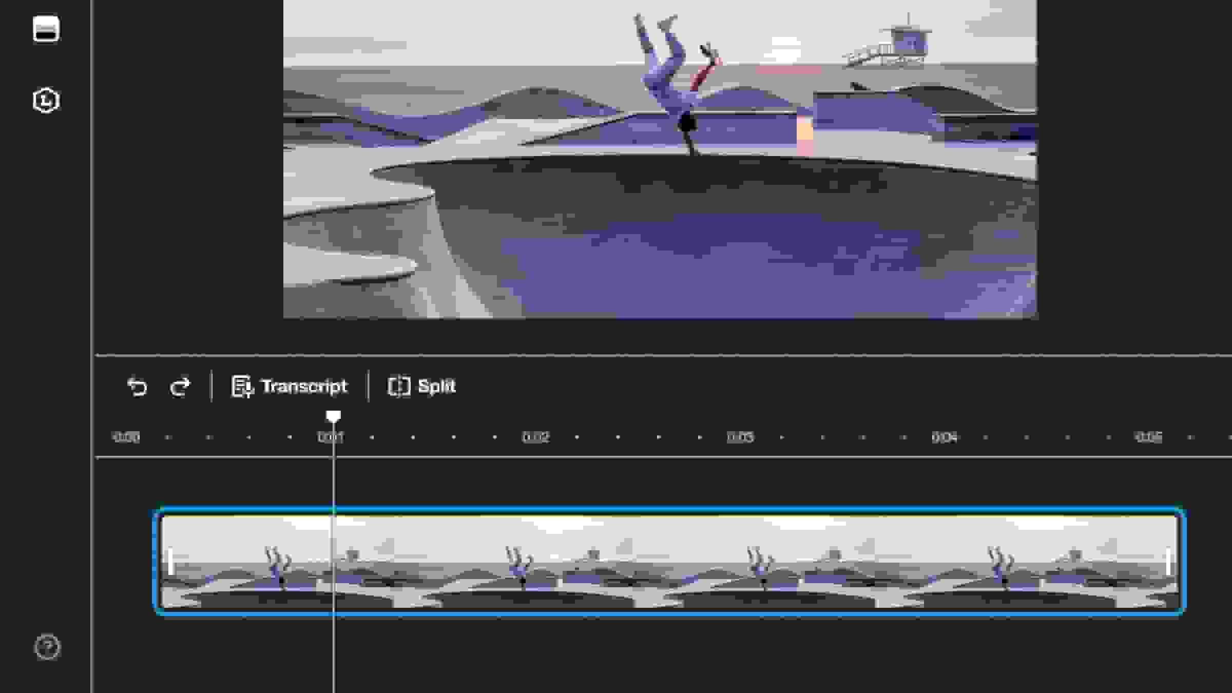 Use the Vimeo video trimmer to create a video clip of a skateboarder.