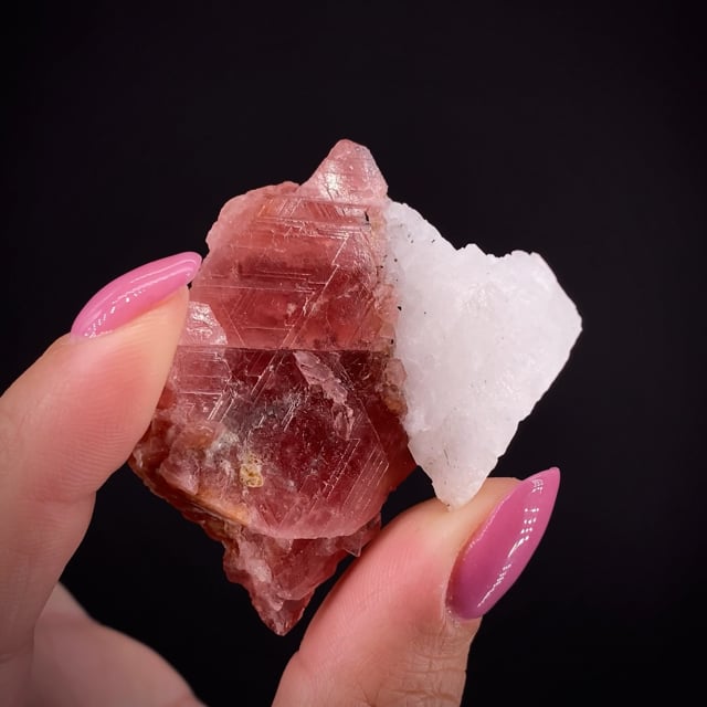 Rhodochrosite with Feldspar