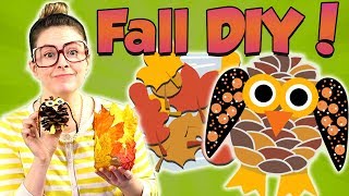 Fun Fall Crafts! DIY Owl Pinecone & Leaf Jar! | Arts and Crafts with Crafty Carol