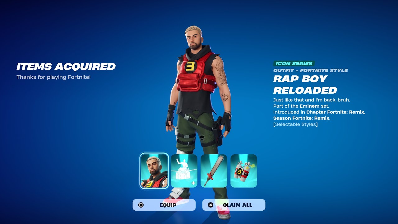 EMINEM RAP BOY RELOADED SKIN RELEASE DATE IN FORTNITE ITEM SHOP! - YouTube