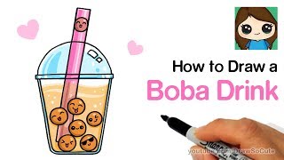 How to Draw a Boba Drink Cute and Easy