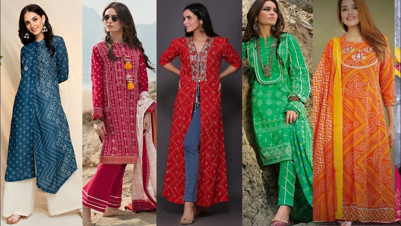 long bandhej kurti designs ,jaipuri suit design images, Latest ...