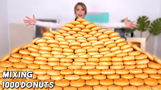 Mixing 1000 Donuts Into One Giant Donut!