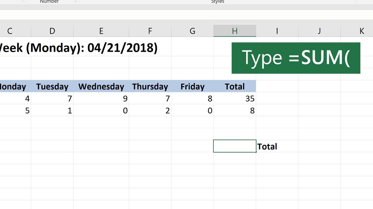 How to use the SUM function in Microsoft Excel - YouTube