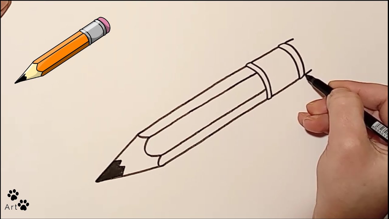 How to draw a pencil - YouTube