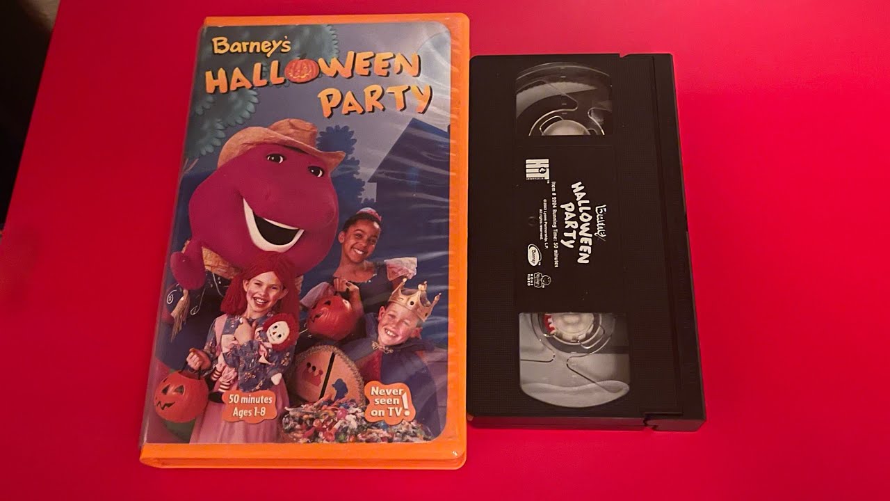 Barney’s Halloween Party 2003 VHS Side Label 037 - YouTube image.