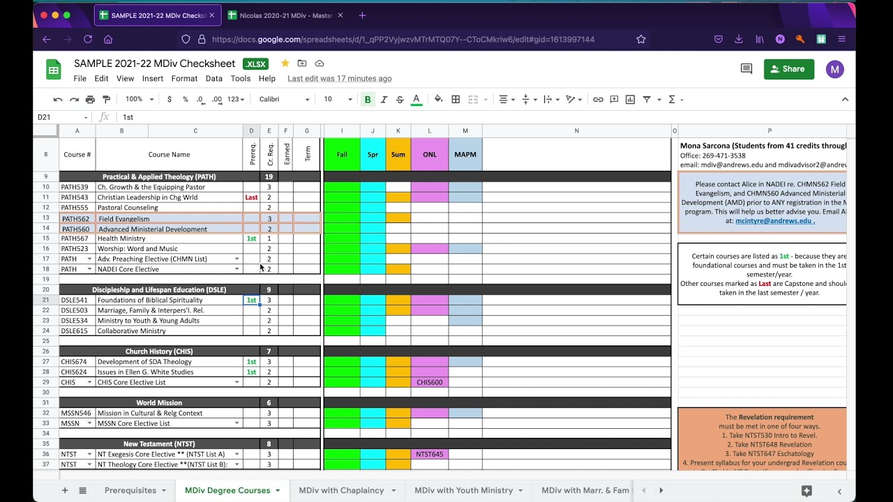 MDiv Checksheet Tutorial - YouTube