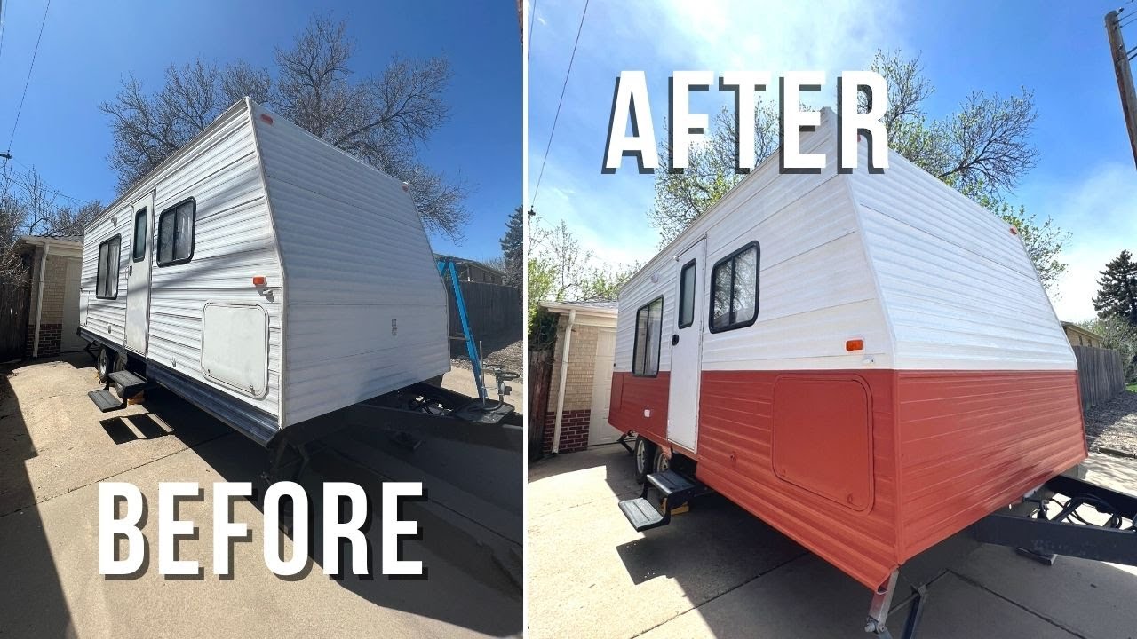 HOW TO PAINT A VINTAGE CAMPER EXTERIOR 1979 Camper Remodel