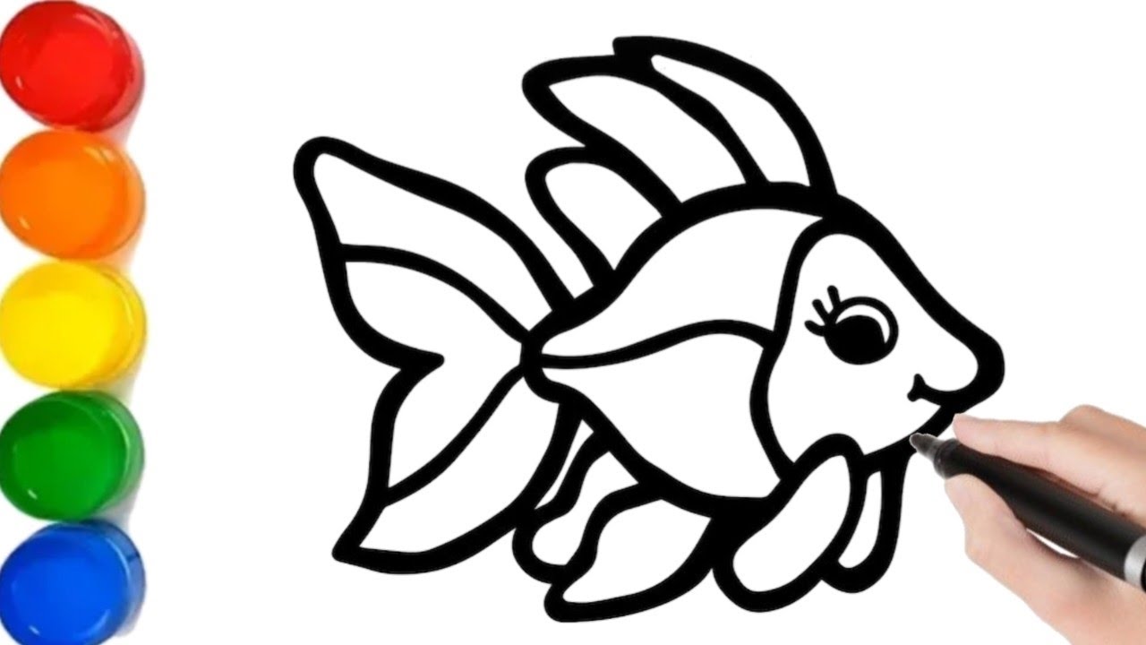 How to draw Fish easy step by step | How to draw Fish for kids | Fish ... image.