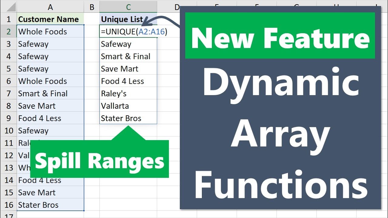 Dynamic Array Formulas Excel