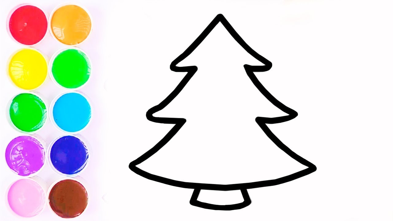 Aprende Colores Dibuja y Colorea Arbol del Navidad - Learn Colors - Videos  Para Niños / FunKeep - YouTube