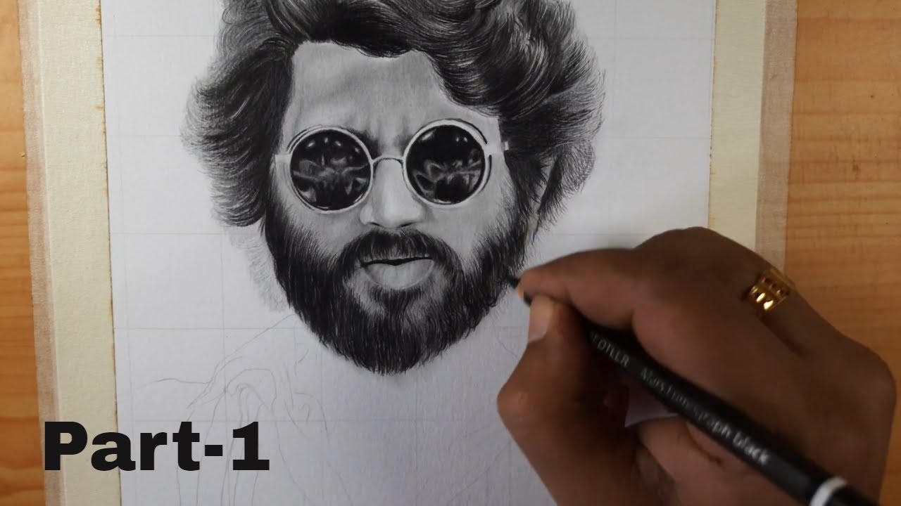 Drawing Vijaya Deverakonda with graphite | Arjun Reddy drawing step by ...