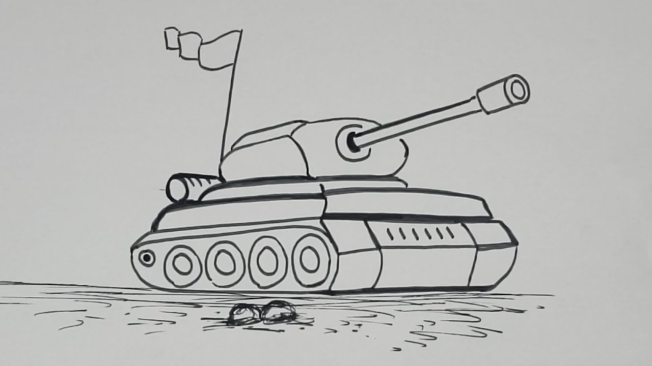 How to draw a tank - YouTube