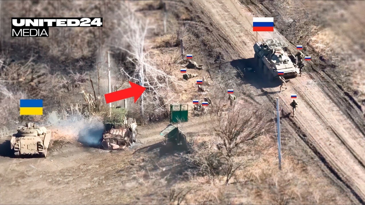 Brutal Bradley Attack in the Grey Zone ! Russian Retreat