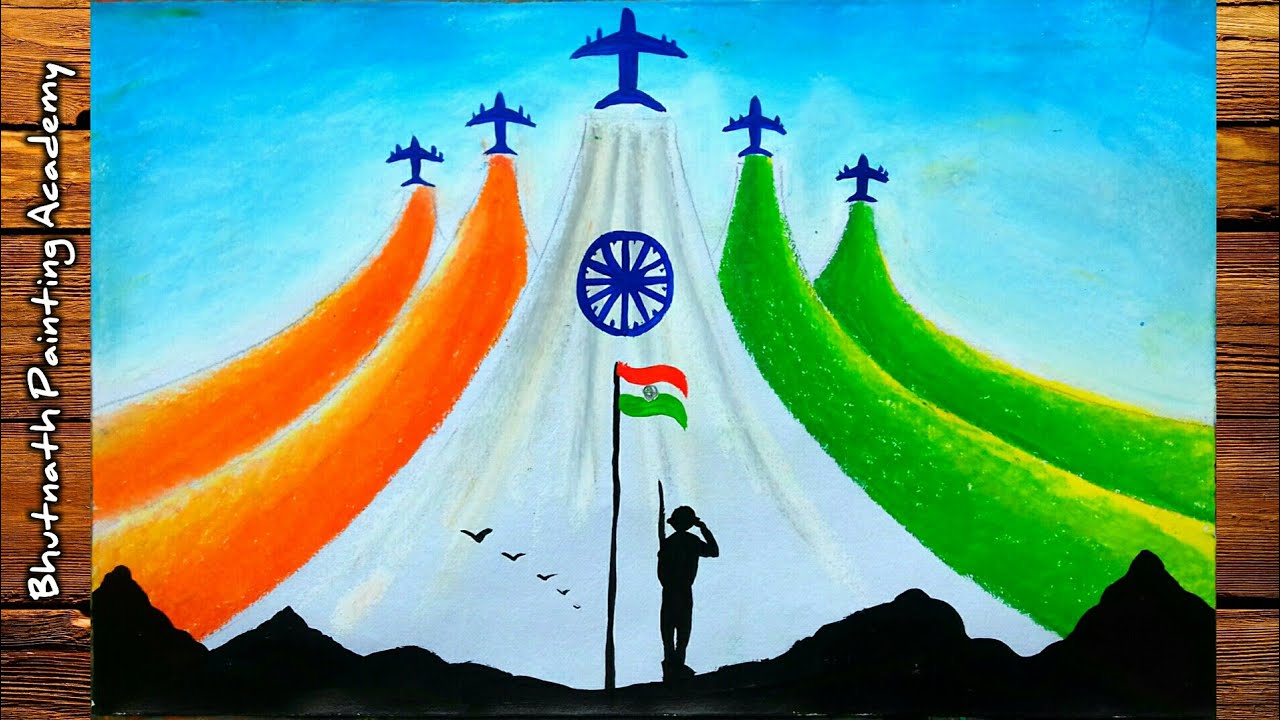 How To Draw Independence Day Drawing Republic Day Drawing With Oil ...