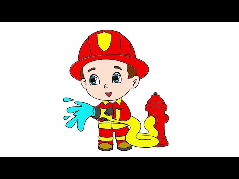 Vẽ Và Tô Màu Lính Cứu Hỏa - Fireman Drawing And Coloring For Kids - Youtube