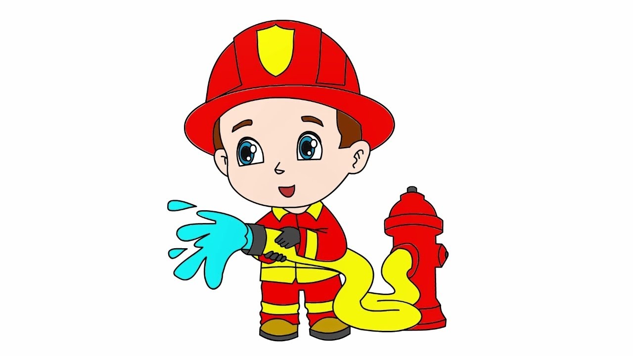 Vẽ Và Tô Màu Lính Cứu Hỏa - Fireman Drawing And Coloring For Kids - Youtube