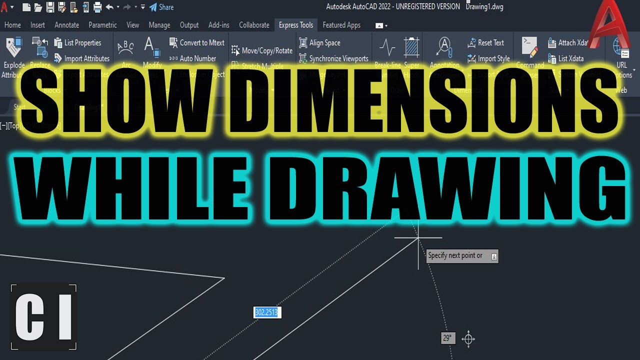 AutoCAD How To Show Dimensions While Drawing - Using Dynamic Input! | 2 ...