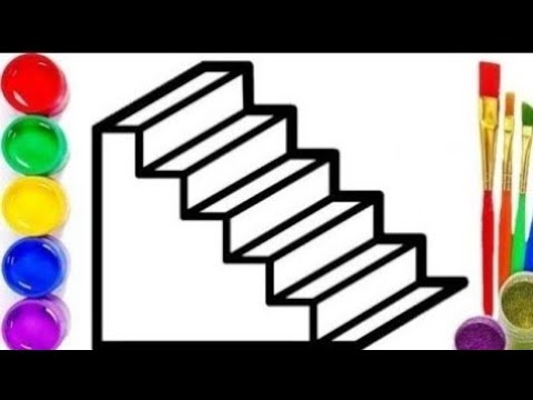 gumuhit ng larawan ng isang hagdanan | draw a picture of a staircase ...