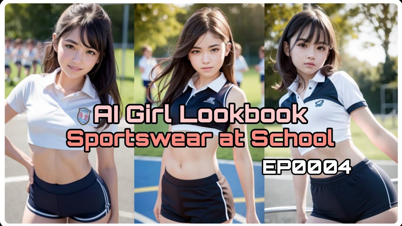 [4K] AI Girl | AI美女 | 體育服 | School Uniform Sportswear | Lookbook | ルック ...