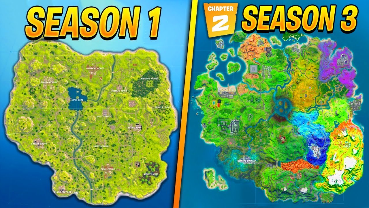 Evolution Of The Entire Fortnite Island Season 1 Chapter 2 Season 3 Youtube