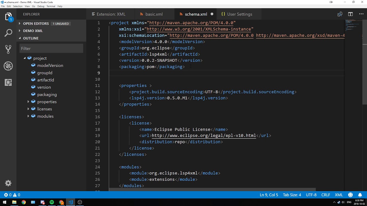 XML VS Code Extension Demo - YouTube