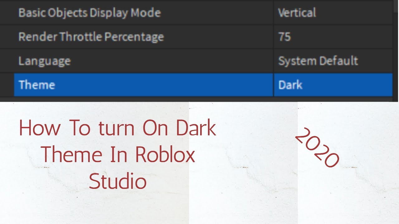 Roblox studio dark theme - kissstoun