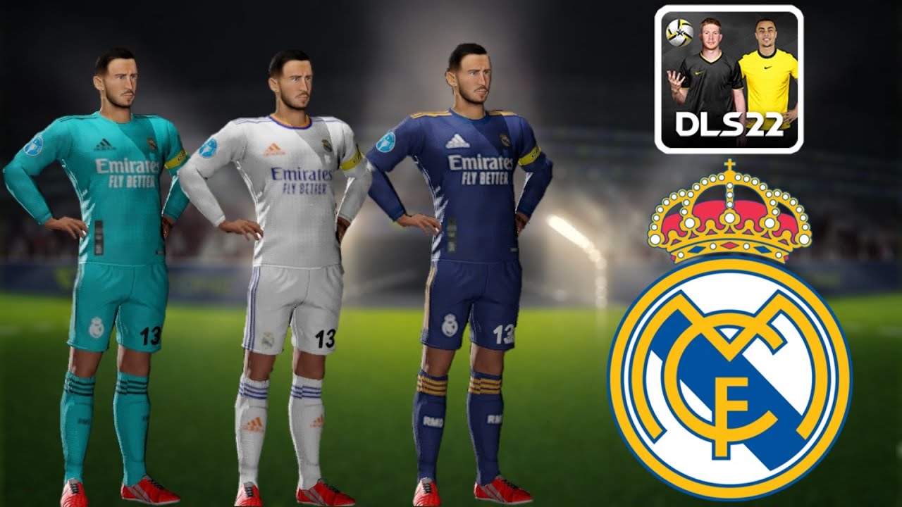 DLS 22 - KITS & LOGO REAL MADRID 21/22 UPDATED! - YouTube