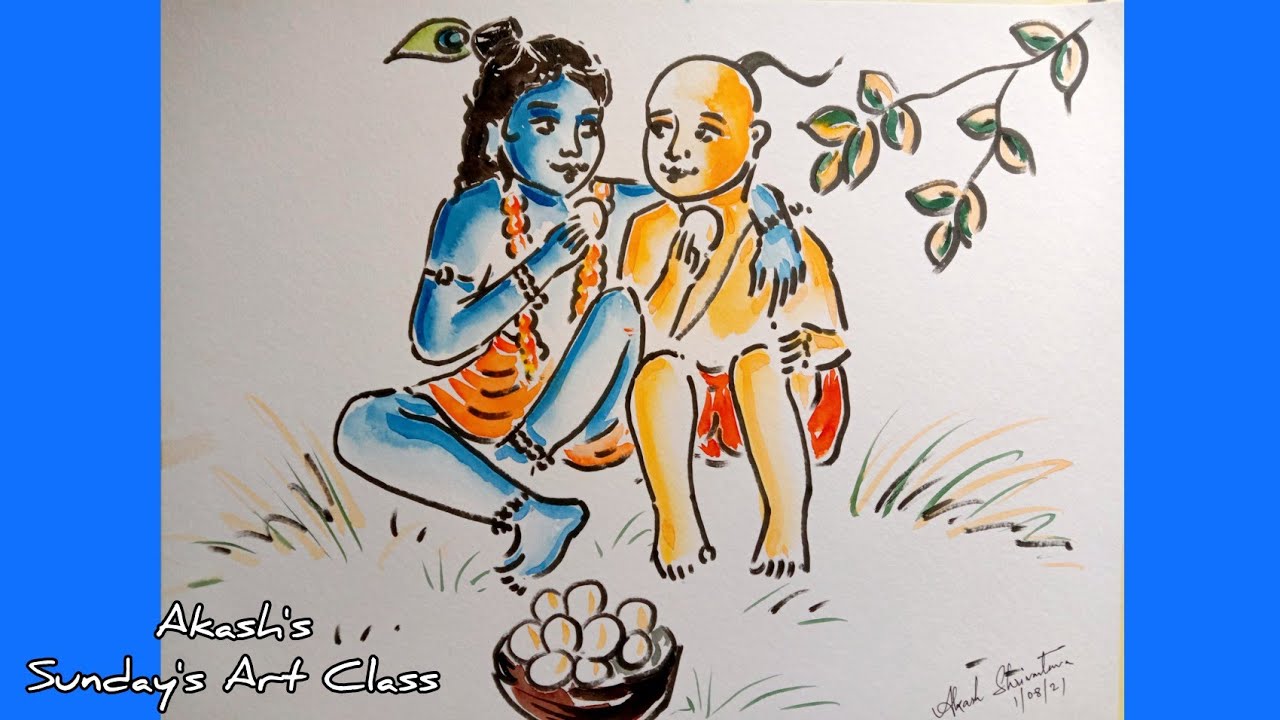 Happy Friendship Day | KRISHNA SUDAMA Watercolor Painting ...