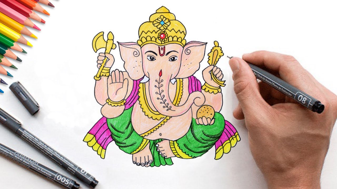 ganesha drawing step by step for beginners / simple ganesh drawing ...