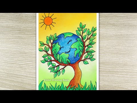 How to draw Save Environment Poster, Save Tree Save Earth Drawing - YouTube