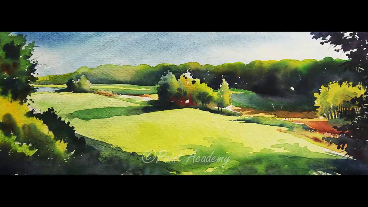 Simple Watercolor Landscape Painting