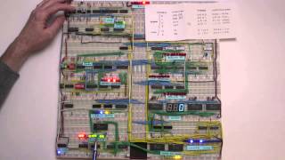 Stepping through a program on the 8-bit breadboard computer