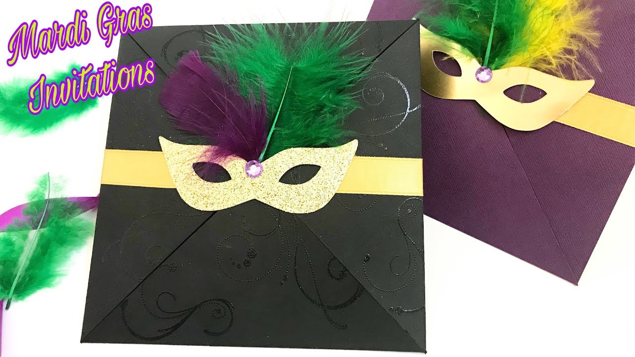 Mardi Gras Invitation | DIY | Tutorial - YouTube