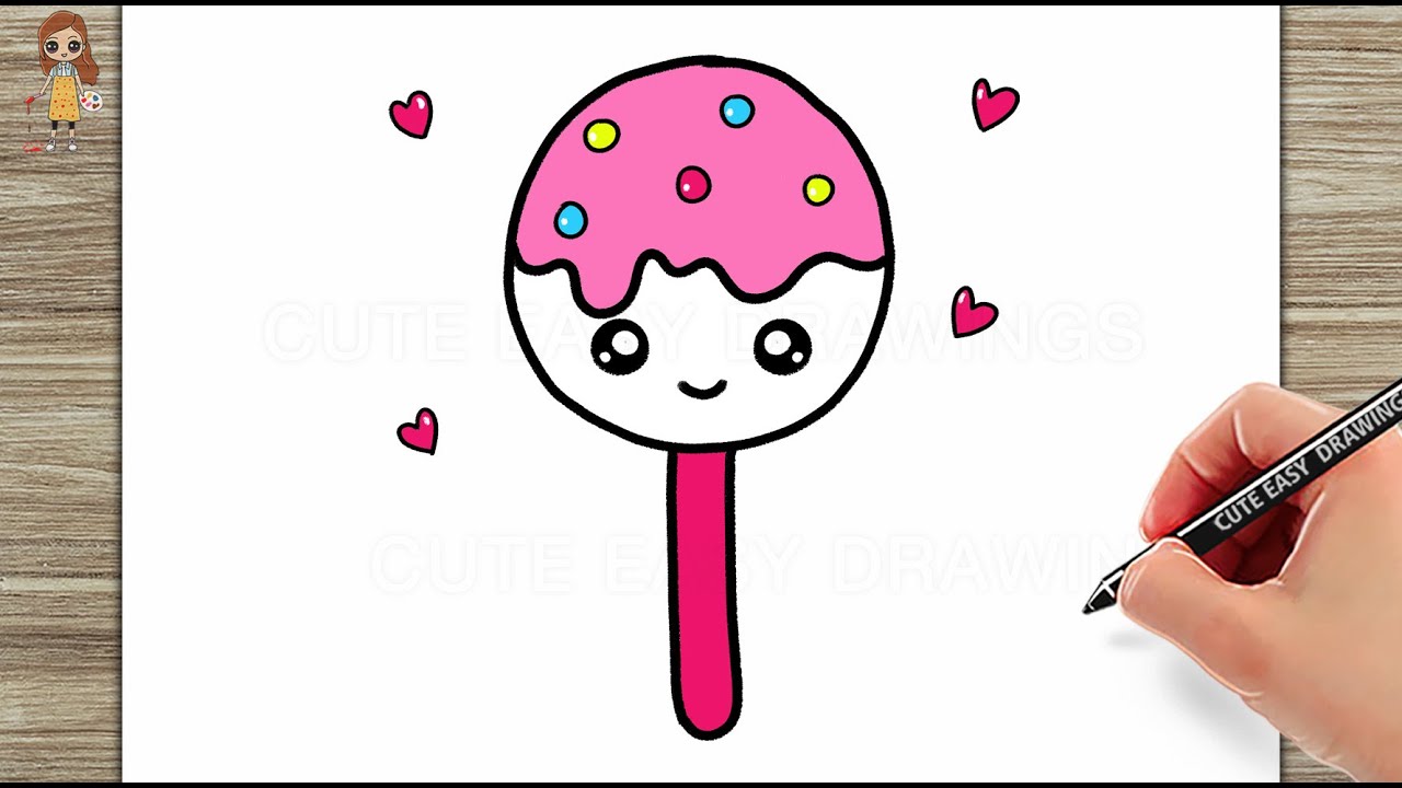 How to Draw a Cute Easy Lollipop for Kids Step by Step ...