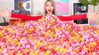 Mixing 10,000 Starburst Candy Into One Giant Starburst!