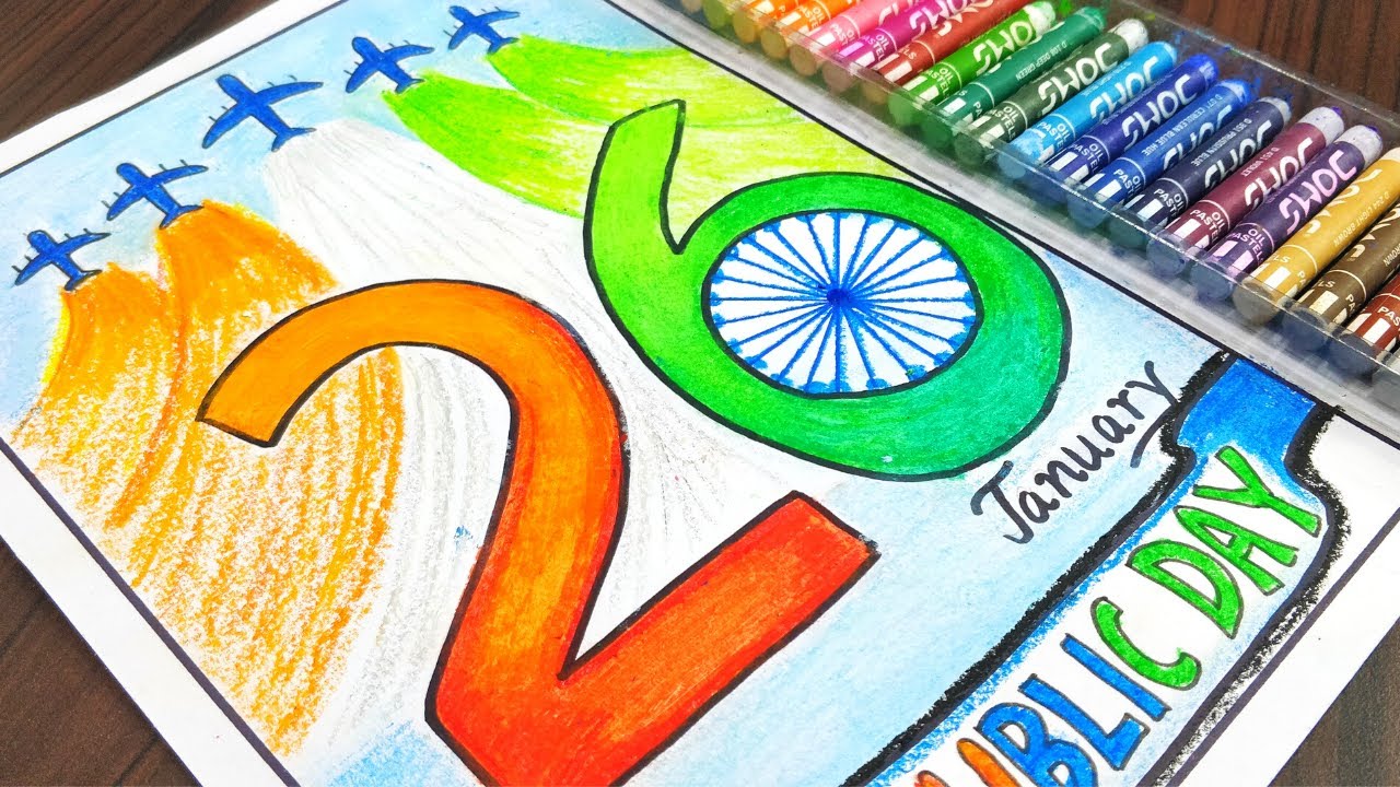 Republic day drawing oil pastel | Republic day poster easy | Republic ...