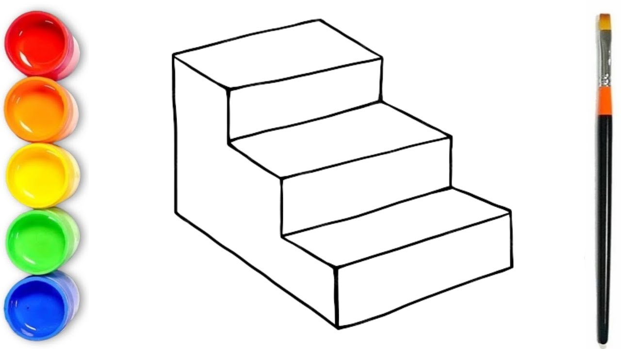 How to draw 3d stairs, draw stairs, how to draw stairs, stairs drawing ...