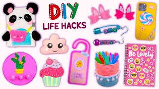 12 DIY - EASY LIFE HACKS AND DIY PROJECTS - School Supplies - Room Decor - Hair Pin and more...