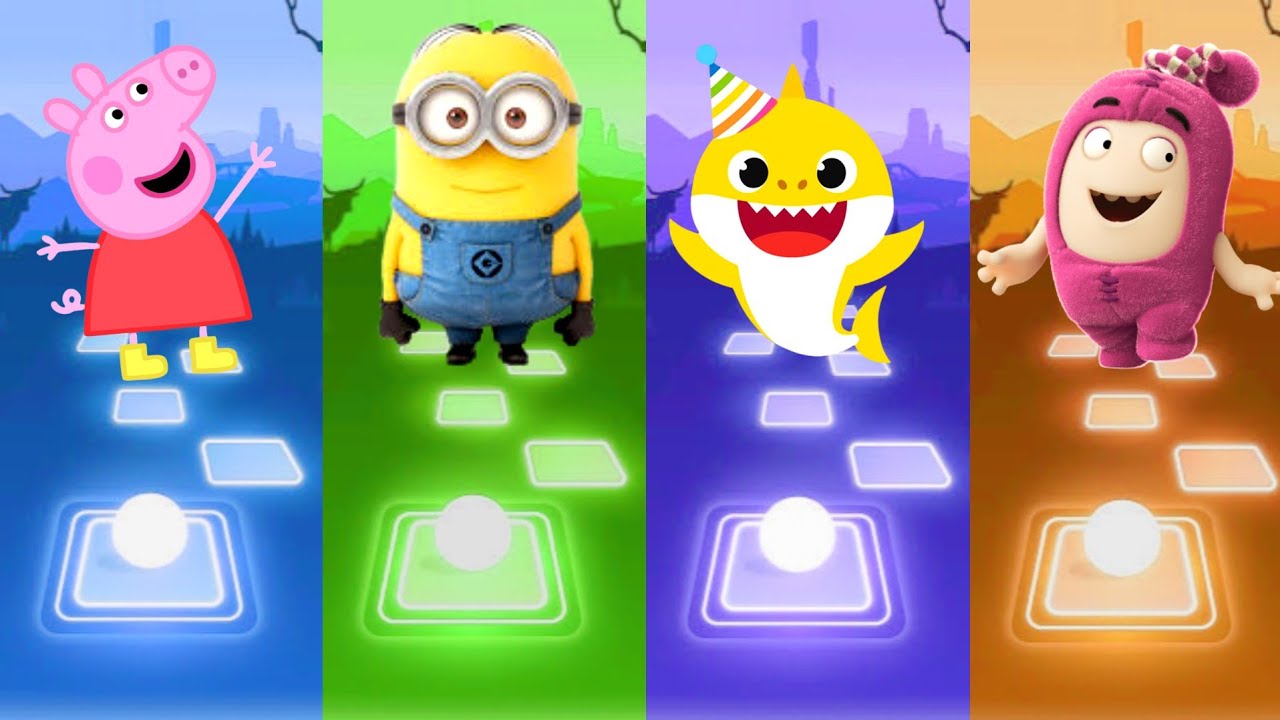 Peppa Pig 🆚 Minions 🆚 Baby Shark 🆚 Oddbods Newt. 🎶 Who Is Win ️ Tiles ...