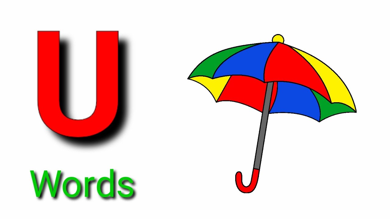 U Letter Words with pictures | Kindergarten | LKG | Nursery | Alphabet ...