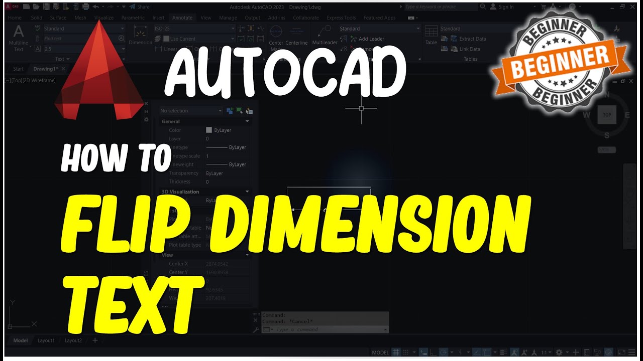 AutoCAD How To Flip Dimension Text - YouTube