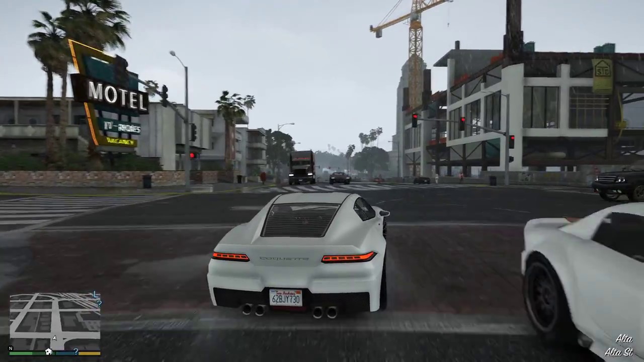 Grand Theft Auto V NaturalVision Remastered Rain 4K Gameplay - YouTube